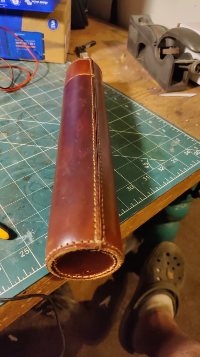 Telescope leather repair and case